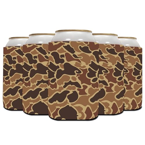 QualityPerfection Neopren-Kühlhülle (6 Einheiten) 340 ml Soda-/Bierdosen, faltbare Kühlhüllen, die toll aussehen und Getränke kalt halten (Duck Camo) von QualityPerfection