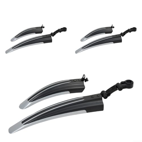 3 Paar Fahrrad Schutzbleche Set für 25 4 28 6 31 8 mm Sattelstütze effektiver Spritzschutz (Grau Schwarz) von Qualoramall