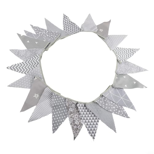 36 Wimpelkette für dekorative Ergänzungen zu Hochzeiten und besonderen Feiern (grau) von Qualoramall