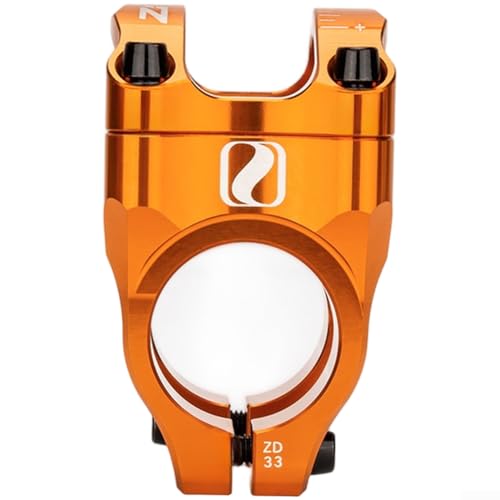 Mountainbike-Vorbau 33 mm CNC-gefräste Aluminiumlegierung 6061 Lenkerklemme für präzise Passform auf 28 6 mm Lenkerrohr und 31 8 mm Lenkerdurchmesser (orange) von Qualoramall