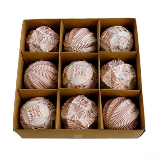 Qualoramall 9-teiliges Weihnachtskugel-Ornament-Set, Weihnachtsbaumkugel-Ornamente, Dekorationskugeln für Weihnachtsbaum, Kränze, Girlanden, festliche Heimdekorationen (C) von Qualoramall