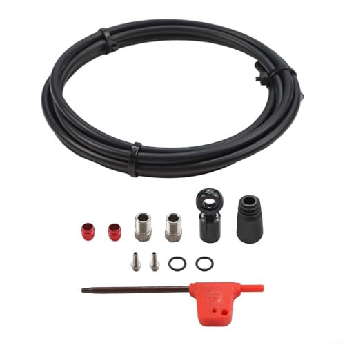 Qualoramall Bike Hydraulischer Scheibenbremsölschlauch Oliven-Einsatz-Set für SRAM Flat Mount HRD rot für Force Apex CNC-gefräst komplettes Installationsset mit T8-Schraubenschlüssel von Qualoramall