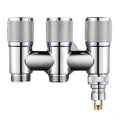 Qualoramall Edelstahl-Wasserumstellventil, 3-Wege-Eckventil mit separatem Drehschalter für WC, Bidet, Sprüher, Waschmaschine, Wasserhahn und Küche oder Badezimmer (Silber) von Qualoramall