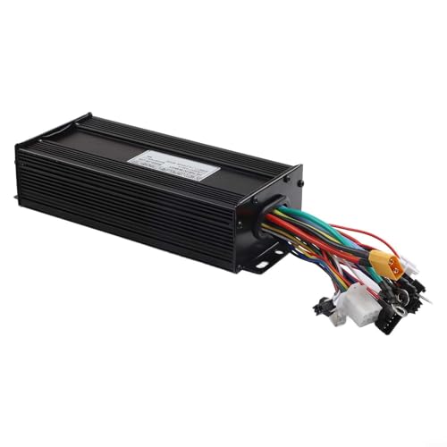 Qualoramall Elektro-Fahrrad-Steuerung, 36 V, 48 V, 52 V, 45 A, bürstenloser Motorsteuerung, intelligenter 3-Modus, quadratisch, Sinuswellen, Aluminiumlegierung, Wärmeableitung für E-Bike, Roller von Qualoramall
