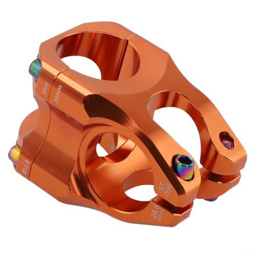 Qualoramall Fahrradvorbau Mountainbike Lenkervorbau Aluminiumlegierung Vorbauten kurze Lenkervorbauten 31,8 mm Klemme für DH AM für Enduro MTB Rennrad (orange) von Qualoramall