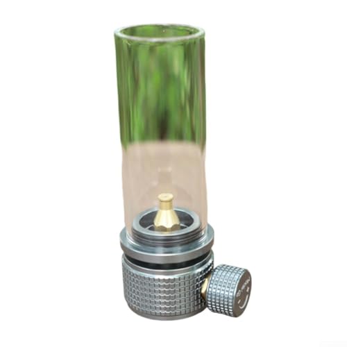 Qualoramall Gaslampe Aluminium Glas Camping Ga-s Laterne Tragbare Gas Kerze Lichter Lampe Beleuchtung Atmosphäre Licht Kupferventil Stabile Flamme für Wandern (Gaslampe Silber) von Qualoramall