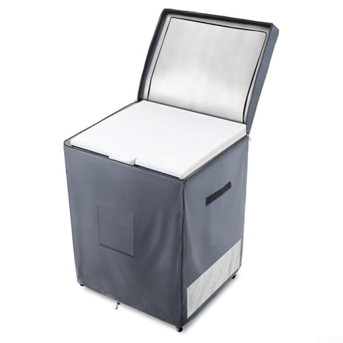 Qualoramall Gefrierschrank-Abdeckungen, strapazierfähig, 210D-Oxford-Gewebe, für den Außenbereich, wasserdicht, staubdicht, Kühlschrank-Abdeckung mit Belüftungsgriffen, Aufbewahrungstasche, passend von Qualoramall