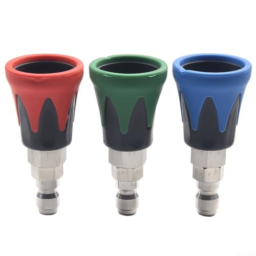 Qualoramall Hochdruckreiniger-Düsenspitzen, Hochdruckreiniger-Sprühdüse, Metall-Hochdruckreiniger-Spitze für Druckreinigungsmaschine, Gartengeräte (15 ° + 25 ° + 40 °) von Qualoramall
