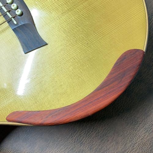 Qualoramall Holz-Gitarrenauflage aus Holz, Armlehne für Akustik-, Klassik- oder Folk-Gitarre, Handschutz, selbstklebend, DIY-Ersatzauflage (rotes Holz) von Qualoramall