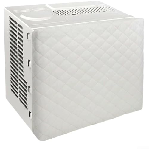 Qualoramall Innen-Klimaanlagenabdeckung für geteilte Fenster-Wechselstrom-Einheiten, weißes Polyester, staubdichte Schutzhülle für Heizung, Kühlsystem, Lagerung außerhalb der Saison, Wärmeisolierung von Qualoramall