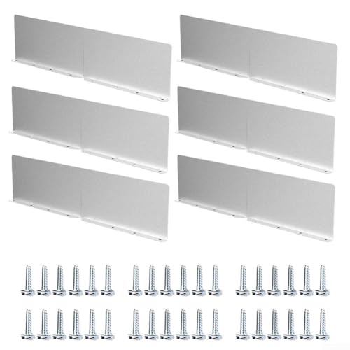Qualoramall Regenwasserablenker-Set aus Aluminium, für Dachrinnenschutz, Leitblech, Dachrinnental, Spritzschutz mit Schrauben, Fallrohr, Regenabweiser zur Vermeidung von Überlauf (6 Stück) von Qualoramall