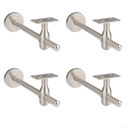Qualoramall Treppenhandlaufstütze 304 Edelstahl Wandhalterung Handlaufhalterung Verstellbare Unterstützung Hardware für Treppengeländer Handlauf Stahl Handlauf (4 Stück) von Qualoramall