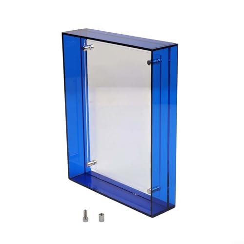 Schwimmender Acrylrahmen für Fotos mit Ständer, unterstützt sowohl horizontale als auch vertikale Layouts, geeignet für verschiedene Oberflächen (Blau) von Qualoramall