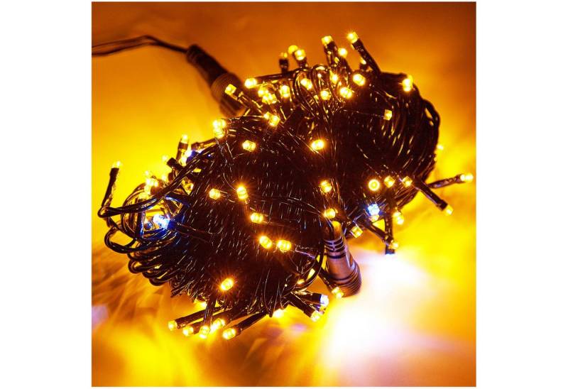 Qualra LED-Lichterkette 156/200LEDs LED Lichterkette Außen Weihnachten 20M für Party Halloween, Wasserdicht mit Blitz-LED-Birne von Qualra
