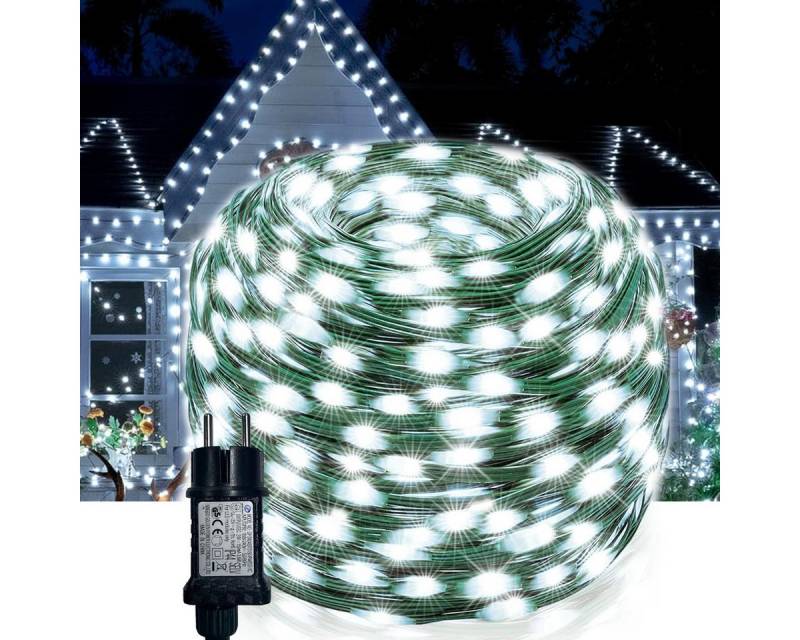 Qualra LED-Lichterkette 100-800LEDs Memory Funktion Lichterkette 8 Modi Außen Wasserdicht, 10-100M Weihnachtsbaum Weihnachtsbeleuchtung für Garten Party Innen von Qualra
