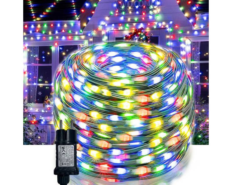 Qualra LED-Lichterkette 100-800LEDs Memory Funktion Lichterkette 8 Modi Außen Wasserdicht, 10-100M Weihnachtsbaum Weihnachtsbeleuchtung für Garten Party Innen von Qualra