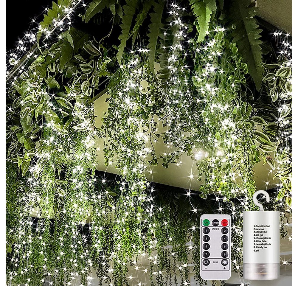 Qualra LED-Lichterkette 200LEDs Lichterschweif Wasserfall Batterie für Weihnachten Innen Außen, 8 Modi Wasserdicht Weihnachtslichterkette mit Timer Qualra LED-Lichterkette 200LEDs Lichterschweif Wasserfall Batterie für Weihnachten Innen Außen, 8 Modi Wasserdicht Weihnachtslichterkette mit Timer von Qualra