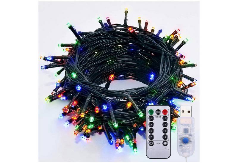 Qualra LED-Lichterkette 50/100LEDs USB-betriebener Lichterkette Timer 8 Modi für Garten Balkon, Fernbedienung Wasserdicht von Qualra