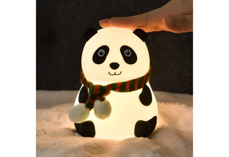 Qualra LED Nachtlicht Silikon LED Nachtlicht Pandabär Design Kinder Nachttischlampe USB, RGB Farbwechsel Nachtlampe für Schlafzimmer Wohnzimmer von Qualra