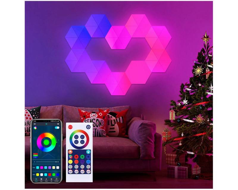 Qualra LED Panel Hexagon LED Panel Smart RGB Wandpaneele Gaming Wandleuchte 3/6 Pack, Musik-Sync Fernbedienung von Qualra