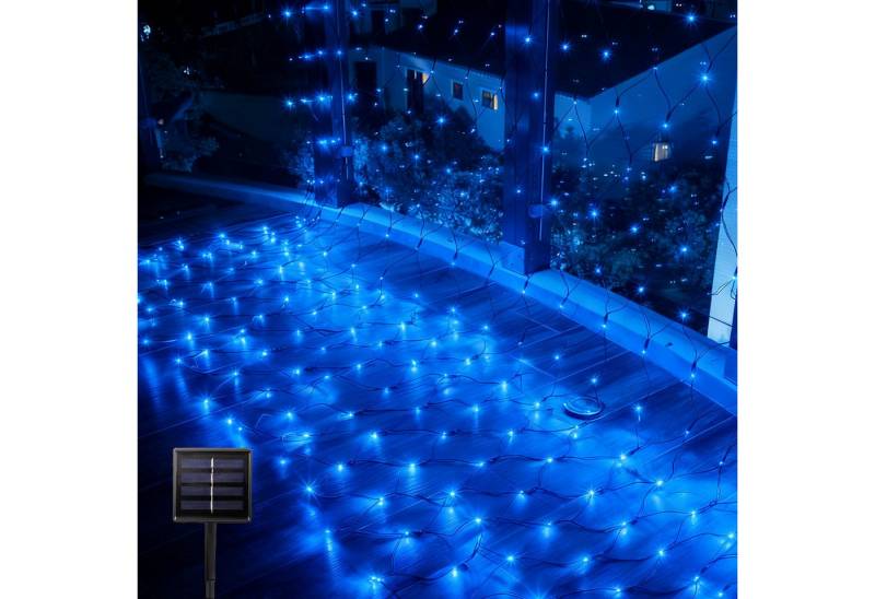 Qualra LED Solarleuchte LED-Lichternetz Solar, 8 Modi 100/200LED Weihnachtsdeko Lichtvorhang, Blau Qualra LED Solarleuchte LED-Lichternetz Solar, 8 Modi 100/200LED Weihnachtsdeko Lichtvorhang, Blau von Qualra