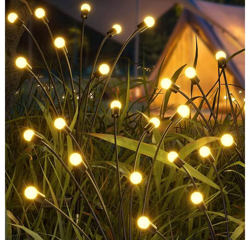 Qualra LED Solarleuchte LED Solar Gartenleuchten 2er Set 6/8/10 LEDs Gartenleuchte Für außen, Wasserdicht Gartenlampen von Qualra