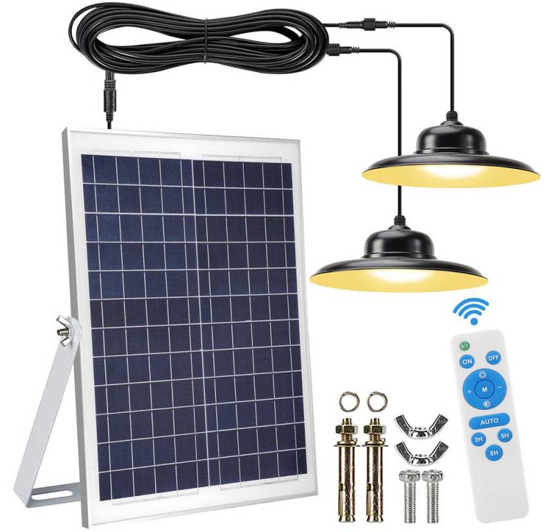 Qualra LED Solarleuchte Solar Hängeleuchte Licht Fernbedienung IP65 Wasserdicht Pendeleuchte, 3000/4500/5000K für Garten Balkon Terrassen Outdoor von Qualra