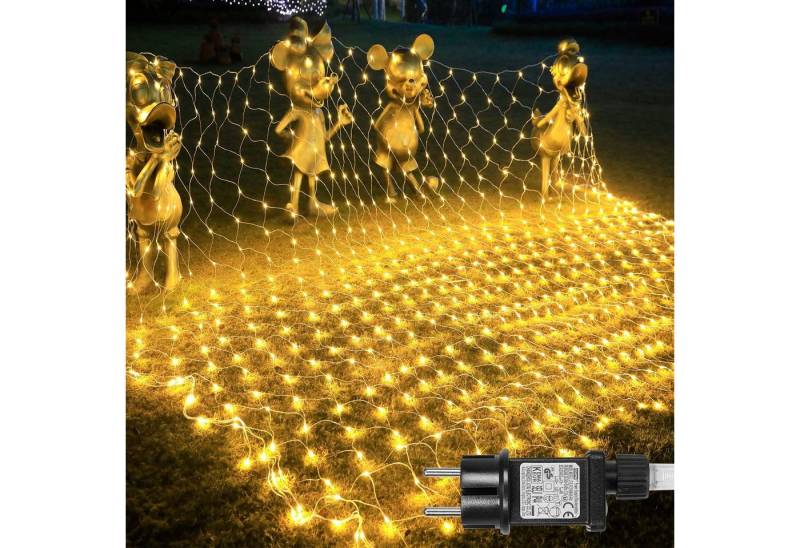 Qualra Lichterkette Lichternetz Außen 2x3M/4x6M mit Stecker Weihnachtsdeko Lichtvorhang, 200-660LEDs Lichterkette 8 Modi Wasserdicht Timer für Garten Balkon von Qualra