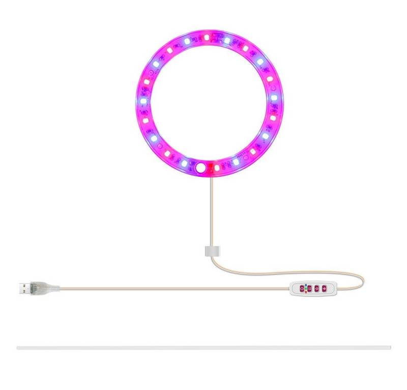 Qualra Pflanzenlampe LED Pflanzenlampe 1/2/3/4 Ring Vollspektrum USB für Zimmerpflanzen, 8/12/16H Timer Pflanzen Lampe von Qualra