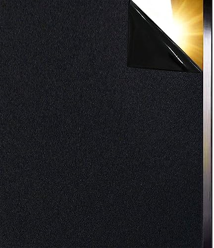 Qualsen Verdunkelungsfolie Fensterfolie Blickdicht Schwarz Fenster Sichtschutzfolie Sichtschutz Selbstklebend Dunkel Lichtundurchlässige Folie Abdunklungsfolie Anti-UV 44.3 x 200cm von Qualsen