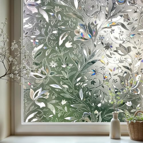 Qualsen Fensterfolie Blickdicht 3D Tulpenmotiv Sichtschutzfolie Fenster, Dekofolie Blumen Regenbogeneffekt Milchglasfolie, Selbsthaftend Statische Fensterfolie für Zuhause Büro Wohnzimmer (60x200cm) Qualsen Fensterfolie Blickdicht 3D Tulpenmotiv Sichtschutzfolie Fenster, Dekofolie Blumen Regenbogeneffekt Milchglasfolie, Selbsthaftend Statische Fensterfolie für Zuhause Büro Wohnzimmer (60x200cm) von Qualsen
