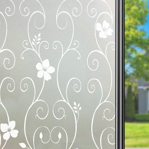 Qualsen Fensterfolie Blickdicht Sichtschutzfolie Fenster Milchglasfolie Fensterfolie Sichtschutz Fensterfolie Selbsthaftend Blickdicht Klebefolie Fenster Anti-UV, 90 x 300 cm von Qualsen