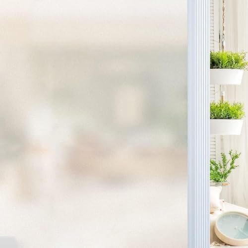 Qualsen Fensterfolie Blickdicht milchglasfolie selbstklebend Fenster, Fensterfolie Selbsthaftend Anti UV Fenster Folie Blickschutz Für Zuhause Badzimmer Büro (44.3 x 400 cm) von Qualsen