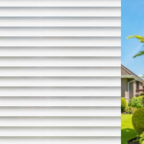 Qualsen Fensterfolie Blickdicht Fensterfolie Sichtschutz Sichtschutzfolie Fenster Milchglasfolie Klebefolie Fenster Fensterfolie Selbsthaftend Blickdicht Anti-UV Folie Jalousien (90cm X 200cm) von Qualsen