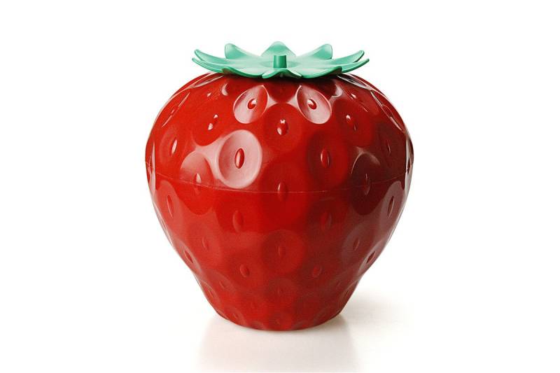 Qualy Design Aufbewahrungsbox Storeberry Behälter Schale (Erdbeere Frucht Form, 1 St., ca. Ø 21 x 22 cm), Erdbeerform von Qualy Design