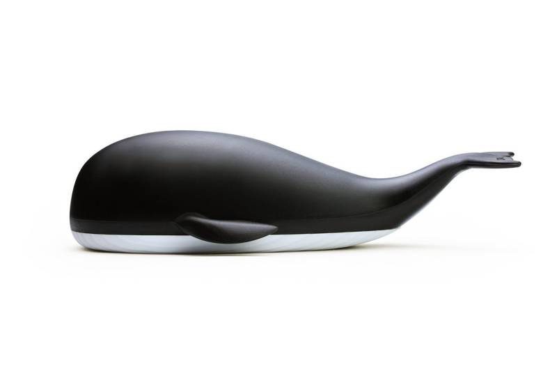 Qualy Design Flaschenöffner Moby Whale (mit Magnet, 1-tlg., Kunststoff), Wal, schwarz-weiß, ca. 13 x 4 x 3,5 cm von Qualy Design