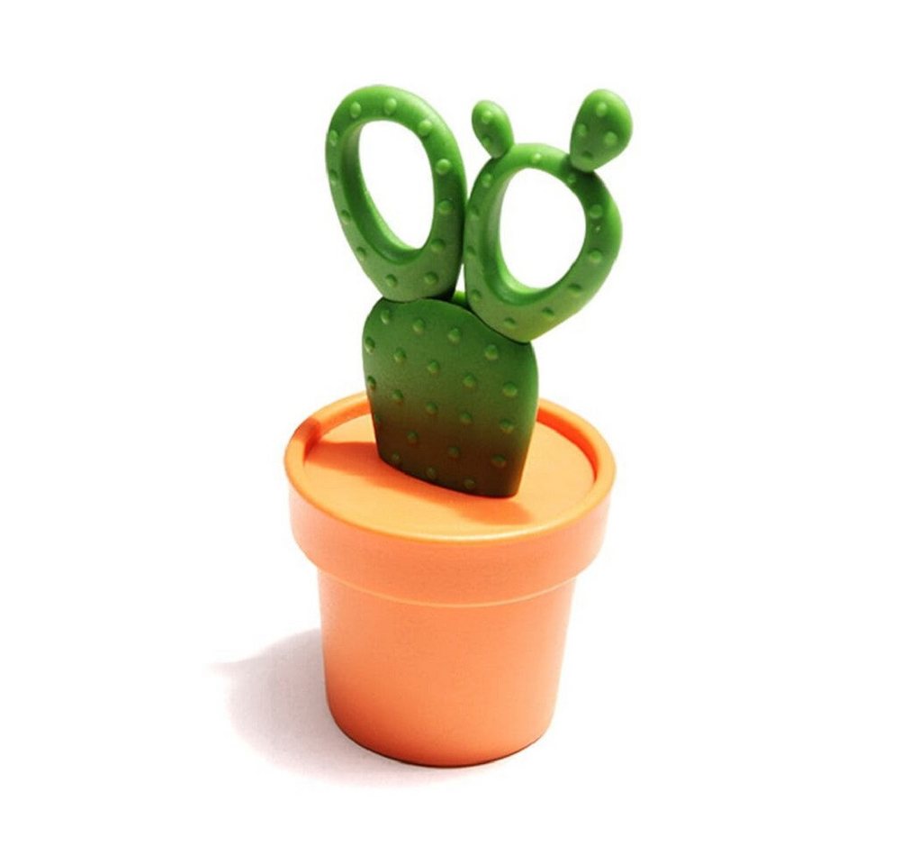 Qualy Design Papierscheren Kaktus Schere im Topf Cactus Scissors, (Büro Organizer, Kunststoff, Edelstahl), ca. 7 x 7 x 15 cm von Qualy Design