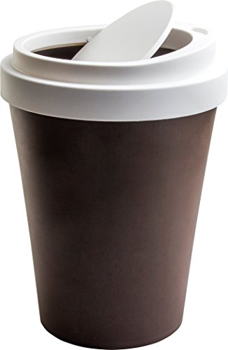 Qualy Coffee to go Tisch Mülleimer, Kunststoff, Braun-Weiß, 21,5cm von QUALY