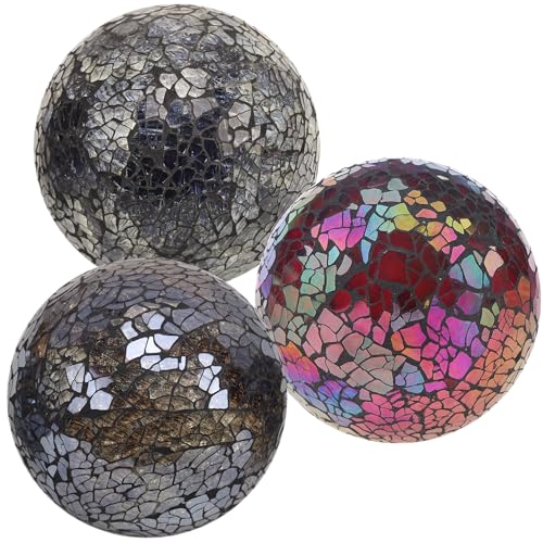 Quancru 3 Stück 8.5cm Mosaik Glaskugel Spiegel Glas Sphere Orbs DIY Schüssel Tischdekoration Festival Hochzeit Party Fotografie Ornamente - Mix Farbe Quancru 3 Stück 8.5cm Mosaik Glaskugel Spiegel Glas Sphere Orbs DIY Schüssel Tischdekoration Festival Hochzeit Party Fotografie Ornamente - Mix Farbe von Quancru