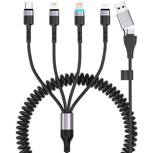 Quanlex Coiled USB C to C and Lightnning Cable 4 in 1 Multi USB Coiled Phone Cable for Car 3FT Quanlex Coiled USB C to C and Lightnning Cable 4 in 1 Multi USB Coiled Phone Cable for Car 3FT von Quanlex