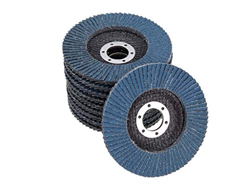 10 Stück Fächerscheibe 115 mm Korn 40 INOX für Winkelschleifer von Quantex. Fächerschleifscheibe Schleifscheibe Metall Lamellenscheibe Schleifmopteller von Quantex