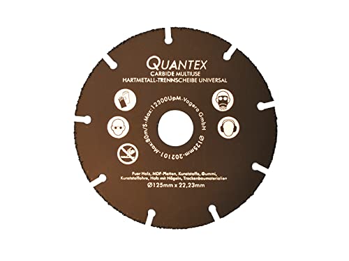 Hartmetall Flexscheibe für Holz von QUANTEX 125mm - Winkelschleifer Multi Wheel Trennscheibe zum Schneiden von Holz, Kunststoff und Plastik. von Quantex
