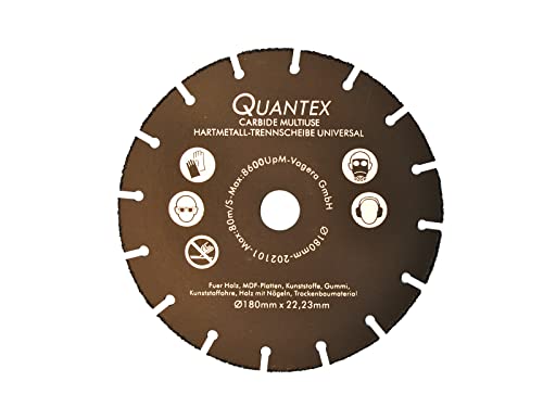 Hartmetall Flexscheibe für Holz von QUANTEX 180mm - Winkelschleifer Multi Wheel Trennscheibe zum Schneiden von Holz, Kunststoff und Plastik. von Quantex