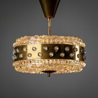 Hollywood Regency Kronleuchter, Kristall, Mid-Century Pendelleuchte von QuantiDelux