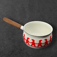 Vintage Weihnachts Emaille Serviertopf Von Kaj Franck, Finel Arabia, Weiße Schüssel Rot Kobold Kinder, Elfen, Zwerge von QuantiGarageSale