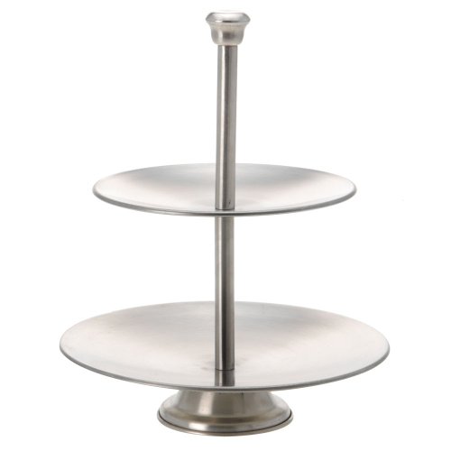 Etagere Edelstahl 2 Ebenen Höhe 26cm Gebäckschale Obstschale von Koopman International