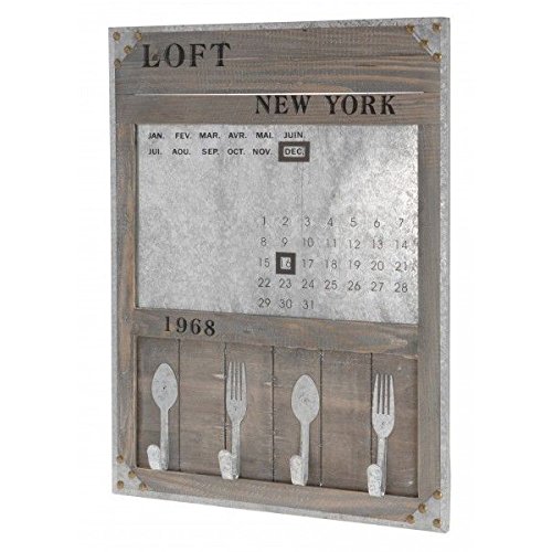 Quantio Nostalgisches Memoboard 'New York 1968' - Board mit Kalender - 4 Haken - Magnettafel - Tafel - Wandtafel von Quantio