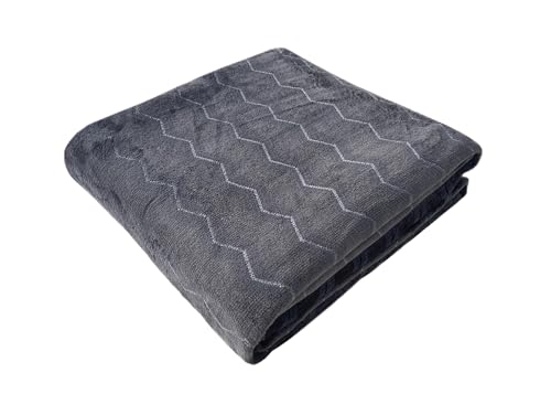 Quantum Interior by Maxland Kuscheldecke Bari Mit Zick-Zack Muster Couchdecke Wohndecke Bettüberwurf Quadratisch ca. 210 x 210 cm (Anthrazit) von Quantum Interior by Maxland