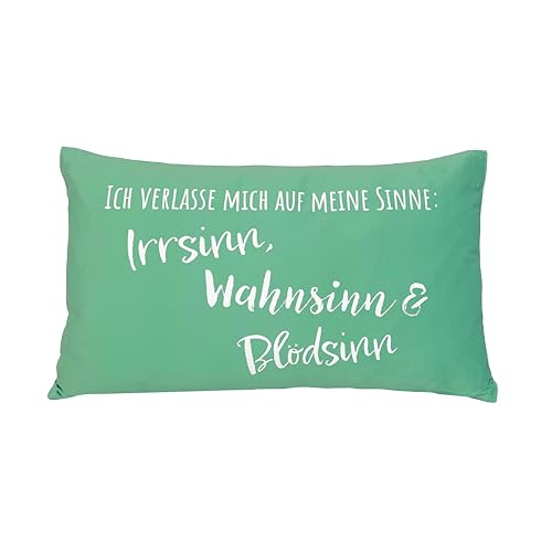 Quantum Interior by Maxland Lustige Dekokissen mit Sprüchen, Dekoratives Samtkissen mit Druck, Verschiedene Größen, Sofakissen mit Füllung, Geschenk für Männer und Frauen (Sinne, 30x50 cm) von Quantum Interior by Maxland