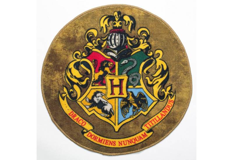 Quantum Mechanix Teppich Harry Potter Fußmatte Hogwarts Crest 61 cm, Offiziell lizenziert von Quantum Mechanix